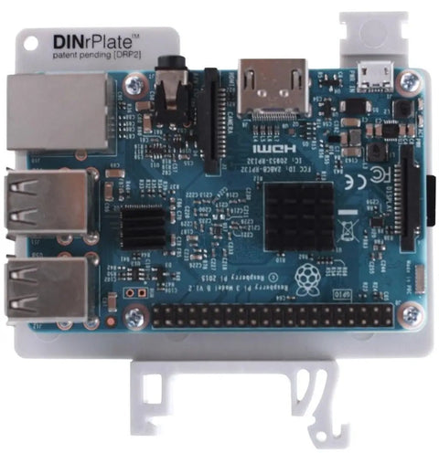 Solid Grip Din Rail Mount For Raspberry Pi Featuring Killer Cooling And Innovative Micro Usb Strain Relief For Hassle Free 35 Mm Rack Installation And Sweet Labs, top view of Raspberry Pi board with ports.