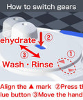 Gear switching instructions on Portable Handwash Spinner Mini Washer No Electricity Needed For Tiny Loads, Easy Hand Powered Washing And Dehydration