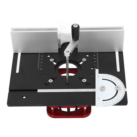 Top view of Rock Solid Router Table Base With Manual Lifting Rod And Smooth Height Adjustment Insert Plate compatible with 64 to 66mm motors.