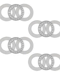 Four sets of Heavy Duty ET Thrust Needle Roller Bearings With NTA1220 Plus 2TRA, including washers, three-quarter inch bore displayed.