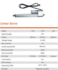 Long Stroke Digital Linear Servo Actuator 200 mm Travel For DIY Robots And Home Automation, PWM, 12-28V, 400N Peak, Metal Body
