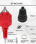 Kit includes No Brainer Pneumatic CV Joint Boot Installation Tool Kit Universal Expander Rod Spreader with accessories.