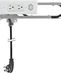 In Drawer Outlet With Integrated Safety Shutoff And Cable Management, Two 15 Amp AC Outlets, White, ETL Listed, side view.