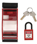 Lockout Kit For 2P Miniature Circuit Breakers With Transparent Protection Cover And Safety Padlock Including 2 Keys