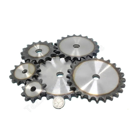 Get Your Hands On This Solid One Piece Flat Sprocket With 10 To 25 Teeth That Fits Right Into Your Roller Chain Drive Setup Featuring 10A Pitch And A3 Steel Construction For Serious Industrial Grind. Collection of flat sprockets with varied tooth counts.