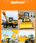 Product display of All Terrain Mini Loader With 4in1 Bucket For Earth Moving Snow Removal Road Repair And Site Clearing On Track System A True Workhorse Compact Skid Steer For Heavy Duty Jobs.