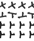 Heavy Duty One And Three Eighths Inch Fence Top Rail Connector Kit For 35 Foot Batting Cage Frame corner joints shown.