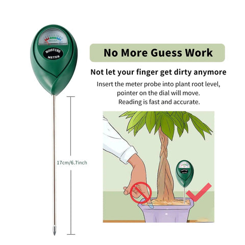 Illustration of Soil Moisture Meter For Plants, Easy Plant Water Meter And Hygrometer, No Battery Needed, 6.7 inch probe