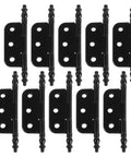 10 Pack Vintage Iron Hinges For Wooden Boxes With Smooth Opening And Wide Mounting Angles Black Cabinet Hinges For Craft Boxes