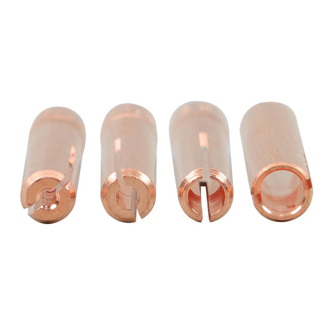 Close-up of high purity copper parts from the Pro Grade 37 Piece TIG Welding Gas Lens Kit For WP 9 20 25 Torches With 10 Cup Glass Cups Alumina Nozzles Collets Gas Lens Body Electrodes And High Purity Copper Parts For A Steady Arc And Easy Welds