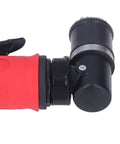 15000 RPM Air Die Grinder With Built In Muffler And Red Protective Sheath, showing red grip and black head for rust removal.