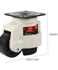 Heavy Duty Adjustable Caster Wheels Four Pack Leveling Foot Glides with swivel mount and anti-slip bottom for stability.
