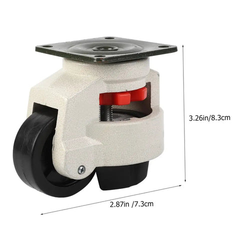 Heavy Duty Adjustable Caster Wheels Four Pack Leveling Foot Glides with swivel mount and anti-slip bottom for stability.