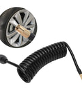 Hella Flexible Car Air Pump Extension Hose 9.84 Feet PS20 Female Plug Inflator Tube coiled with valve for tire inflation.