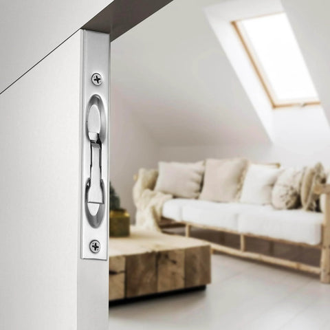 Two Sets Stainless Steel Flush Bolt For Double Doors Hidden Slide Bolt Latch Security Lock With Vertical Installation