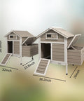 32 Inch Wooden Chicken Coop Outdoor For 1 To 3 Chickens With Pull Out Tray And Ramp Run Backyard Hen House Nesting Box