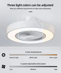 Low Profile Ceiling Fan With Light And Remote Control, Modern Flush Mount Smart Fan With 3 Light Color Modes, White Finish