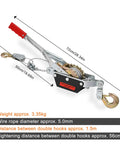 Heavy Duty 4 Ton Come Along Winch With 13 Ft Galvanized Steel Cable Dual Ratchet Pulley Double Lock Claw And 2 Safety Hooks For Vehicle Recovery Fence Farm And Construction Projects, 72cm length