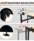 Heavy Hitter Rolling Planer Stand Holding 550 Lb Load Capacity Height Adjustable Miter Saw Table With Extension Rollers - 0-15.75" adjustable roller stand for various job heights.