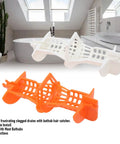 Pwshymi Bathtub Drain Hair Catcher with Innovative Handle in white and orange, designed for clog prevention and easy installation.