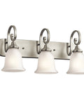 Monroe 24 Inch 3 Light Vanity Light With Satin Etched Glass In Brushed Nickel Finish Perfect For Powder Rooms And Bathrooms