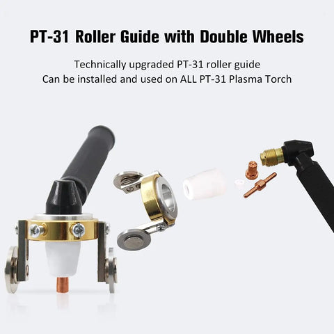 Double Wheel Roller Guide Wheel Spacer Stand Off For Plasma Cutter Torch CUT40 CUT50D LGK40 LG40 Pro Grade with components