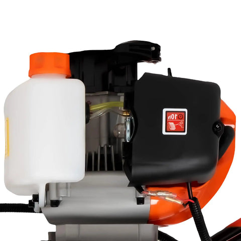 Close-up of engine in Gas Powered Earth Auger Post Hole Digger 52cc Two Stroke With 1 Extension Rod And 3 Auger Bits