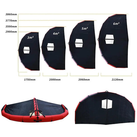 Inflatable Wing Surfing Kite for Wing Foiling and Kitesurfing, Beginner Friendly Wind Wing with Open Window Design, 3-6m sizes