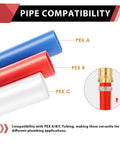 Pipe compatibility with Pack Of 5 Pex 1 Inch By 1 Inch NPT Female Brass Barb Crimp Adapters For Pex Tubing ASTM F1807 NSF ANSI 61 372 Lead Free Fittings Works With Stainless Steel Clamp And Copper Crimp Ring Systems