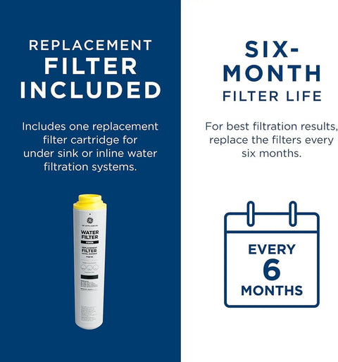 Replacement filter for Icemaker Inline Water Filter System for Refrigerators Without Built In Filtration, six-month lifespan.