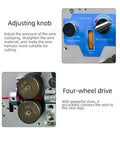 Heavy Duty Automatic Electric Wire Stripper And Cutter Machine Strips Cuts Together Handles Sheathed Cables Point One To Six Millimeter Gauge Built Tough No Hassle, adjusting knob and four-wheel drive features.