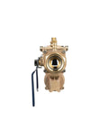 Pro Grade Lead Free Bronze Reduced Pressure Zone Assembly Featuring Slick Quarter Turn Shutoff Valves with front view design.