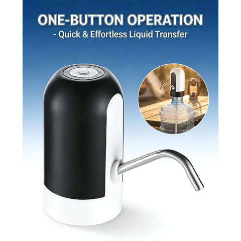 Handy Rechargeable Electric Fluid Pump For Water And Oil With Portable USB Dispenser for easy liquid transfer using one-button operation.