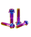 Premium Grade Titanium Flanged Hex Head Bolts M10 X125 Pitch X73mm Beefy Disc Brake Caliper Bracket Screws For Motorcycle And Car Mods Hardcore Street Hardware Pack Of Four in vibrant colors.