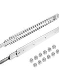 Heavy Duty Ball Bearing Drawer Slides Full Extension Telescopic Guide Rails With Locking Latch 500 Lb Load Rating 76Mm Width Silver Finish with nuts