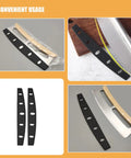 10 Pack Pizza Cutter Sheath Guards with Edge Protection, Portable Knife Covers Made from PP Material displayed on cutting board