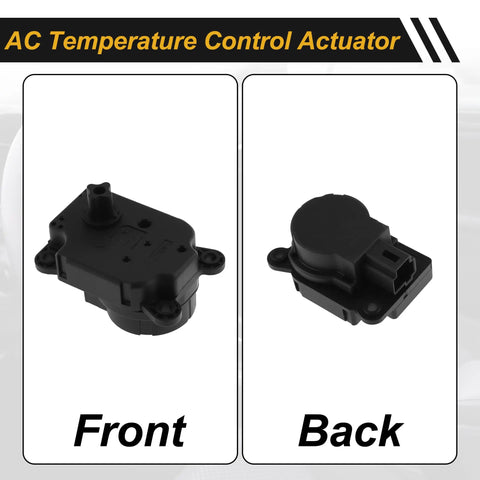 Front and back views of quality HVAC heater blend door actuator for Buick Lacrosse and Cadillac vehicles, OEM 13372987.