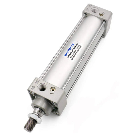Beefy Pro Grade Pneumatic Air Cylinder With 50mm Bore And 150mm Stroke, Double Acting Single Rod, M16x1.5 Threaded Rod, 1/4 Port