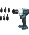 Heavy Duty Brushless Electric Rivet Gun With Kickass Motor Power And Dead Simple Operation For Aluminum Steel Rivets M3 To M10, handheld tool with M3 to M10 nozzles.