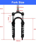 Diagram of folding bike front suspension fork with 80mm travel, 100mm hub spacing, disc brake ready, 20 inch for folding bikes, BMX and mountain bikes.