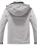 Back view of Hooded Waterproof Winter Ski Jacket For Men With Fleece Lined Interior Warm Snow Coat For Snowboarding Hiking Travel