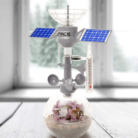 Space Weather Station Water Cycle Simulator Kit with Thermometer Anemometer Compass Weather Vane and Rain Gauge STEM Toy