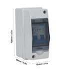 Heavy Duty DC Disconnect Switch 1000V 40A For PV Solar Panels IP65 Weatherproof Distribution Box with clear cover from side view.