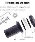 Hidden AirTag Bike Mount For Forks exploded view with ABS plastic, metal base, EVA pad, screw, and plastic dechel
