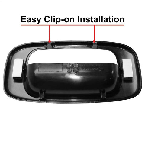 Tailgate handle bezel cover, black textured plastic, for 1999–2007 Silverado/Sierra rear exterior