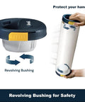 Stretch Wrap Dispenser with Brake and Comfort Grip showing revolving bushing for easy pallet wrapping