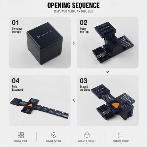 No Fuss Repairs Grab This Badass 55 Piece Precision Screwdriver Set With Magnetic CRV Bits Mini Wrenches And Pry Tools Inside A Pocket Size Tool Cube opening sequence images.