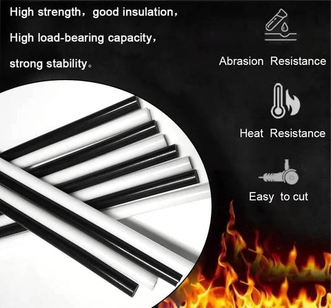 2 Pack Round Acetal Copolymer Rods In Three Quarter Inch Diameter And Twelve Inch Length, Opaque Black POM C Rods displayed with attributes