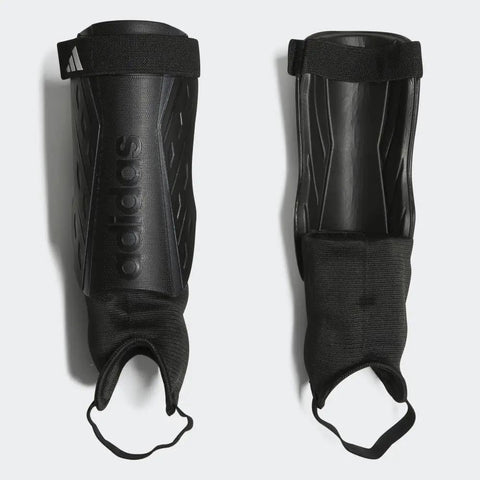 Youth Shin Guards For Soft Ground Soccer Tiro Shield With EVA Backed Protection One Strap Quick Adjust Fit Ankle Sleeve Guard Black