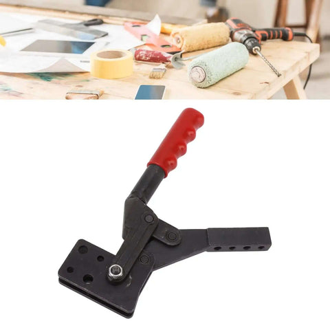 Beefy Fast Release Toggle Clamp For Heavy Duty Fixtures, High Carbon Steel, 700kg Holding Power, shown on workshop table
